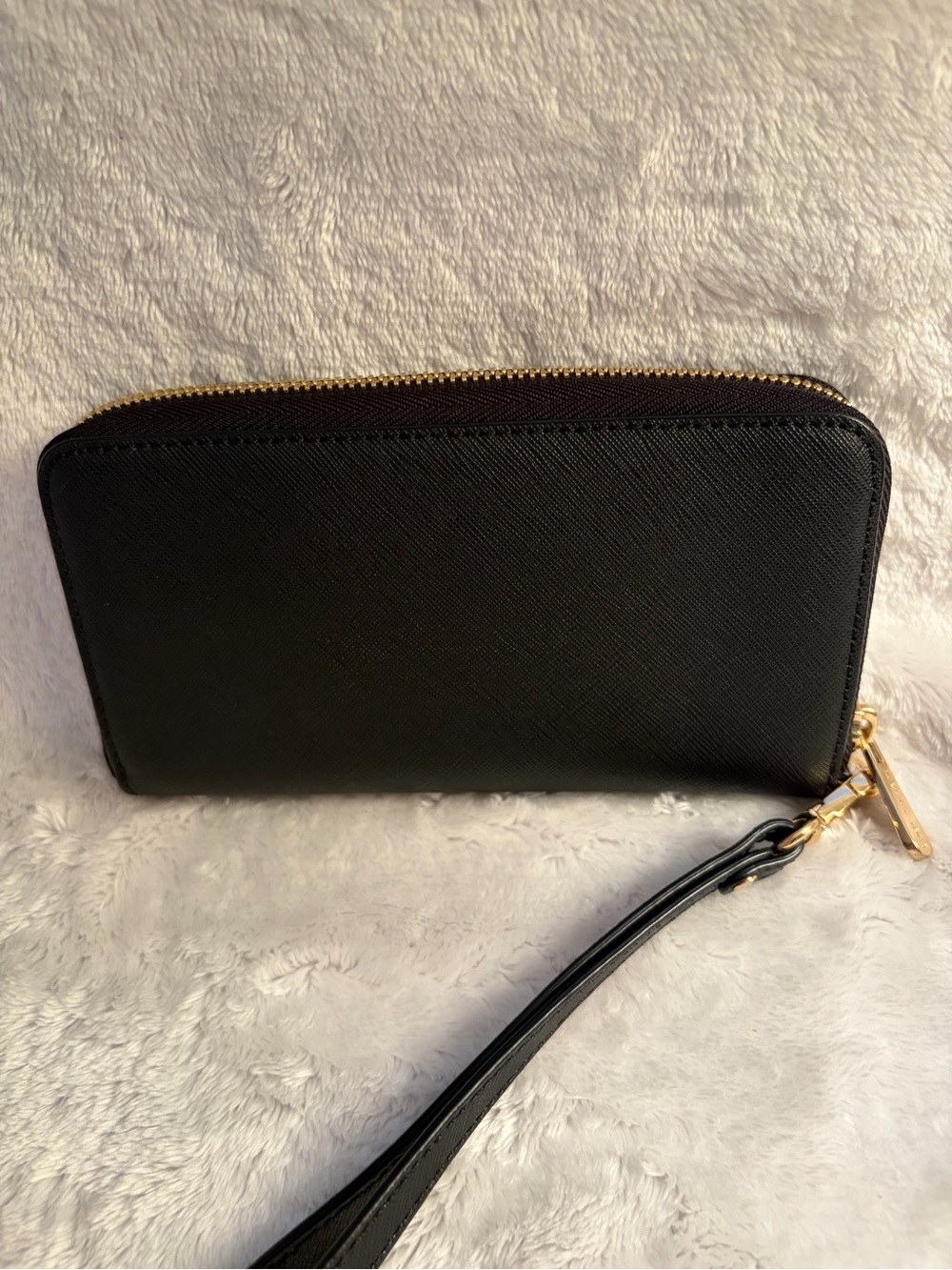 Michael Kors Black and Gold Zip-Around Wristlet Wallet - Picture 9 of 11
